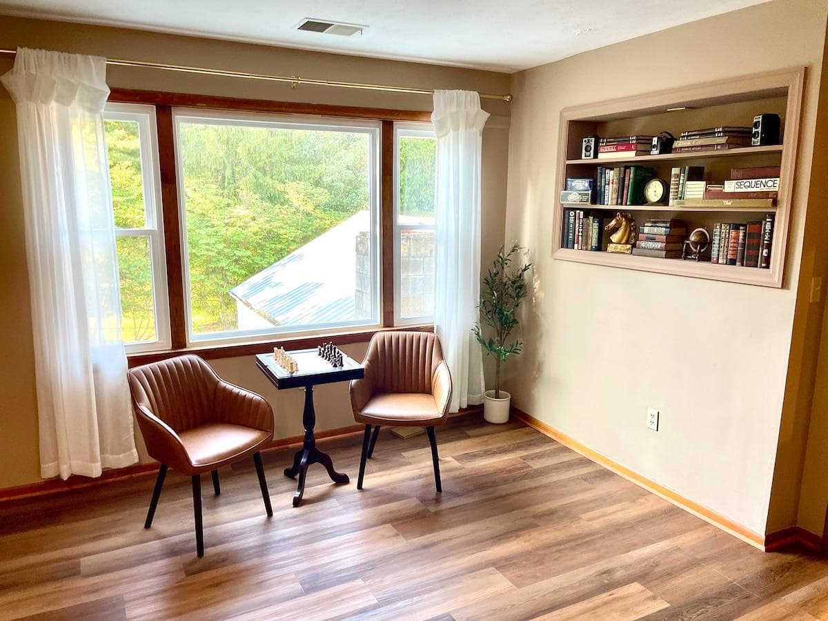 Living room can be a great place to gather, sit, study, and play a game of chess with your loved one or friend.
