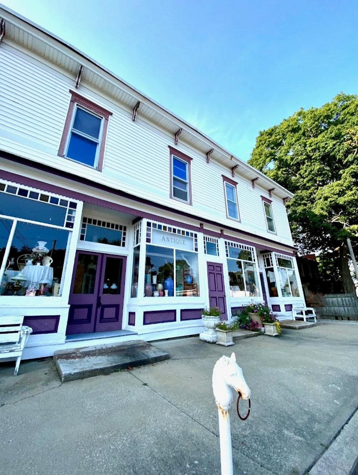 Wonderful antique store on entire first floor. Look at the old horse hitches!